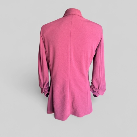 DKNY Foundations 3/4 Ruffled Sleeve Blazer/Jacket Size XS Color is Cabernet - Picture 3 of 6